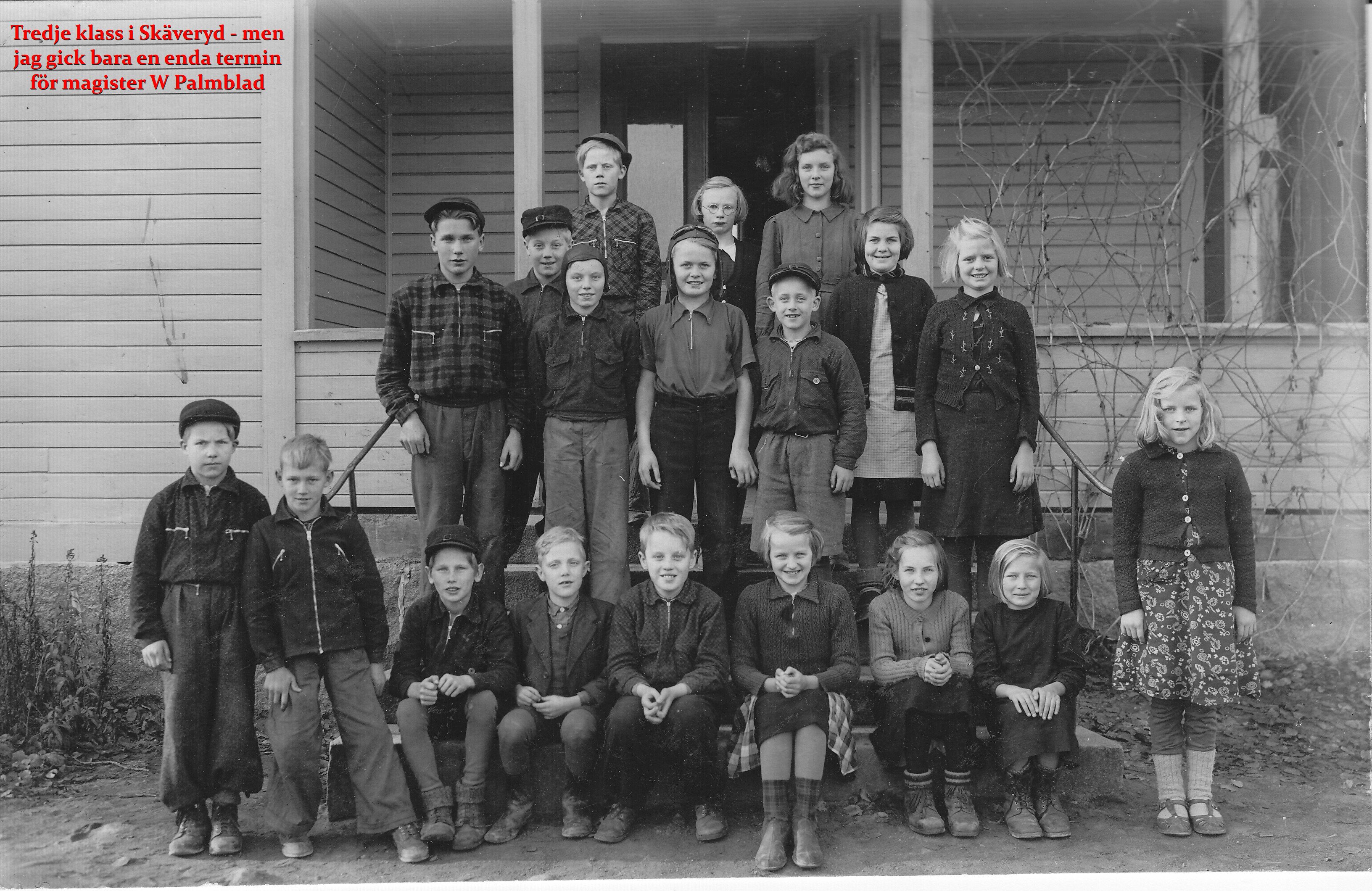 Palmblads skola i Skäveryd 1943