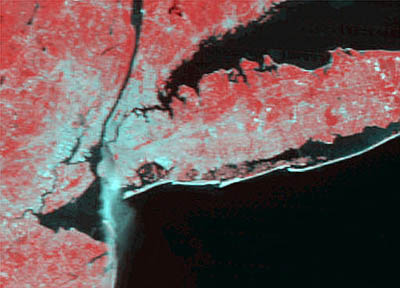 New York från rymden i sept 2001